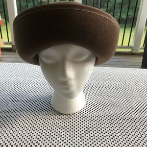 Vintage Sears Millinery Wool Felt Henry Pollack Ritz , Hat with Back Ribbon